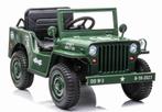 Jeep Army, Willys jeep, 4wd, eva, leder, BlueTooth, 2.4ghz, Kinderen en Baby's, Speelgoed | Buiten | Accuvoertuigen, Nieuw, Verzenden