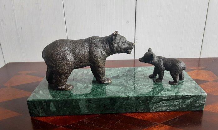 Beeld, Onbekend - 8.5 cm - brons marmer, Antiek en Kunst, Curiosa en Brocante