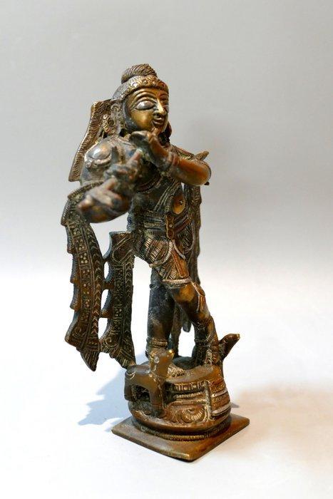 Beeld van Krishna - Brons, Zilver - India - 19e-20e eeuw, Antiek en Kunst, Kunst | Niet-Westerse kunst