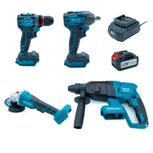 21V Accu combiset 4 stuks (Boormachine, slagmoersleutel,..., Zakelijke goederen, Landbouw | Werktuigen, Ophalen of Verzenden