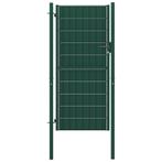 vidaXL Portail de clôture PVC et acier 100x124 cm Vert, Jardin & Terrasse, Verzenden, Neuf