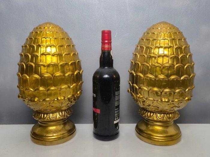 Hollywood Regency Pinakel (2) - 1980-1990 - Pineapples Gold, Antiek en Kunst, Curiosa en Brocante