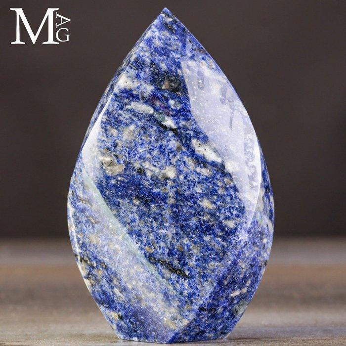 Handgesneden sodaliet vlam – Diepblauwe natuurlijke steen, Verzamelen, Mineralen en Fossielen