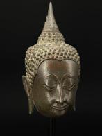 Sukothai-periode Brons Hoofd van de Boeddha - 23 cm, Antiek en Kunst
