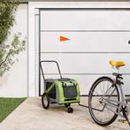 vidaXL Fietskar voor huisdieren, groen en grijs Oxford-stof, Verzenden, Nieuw