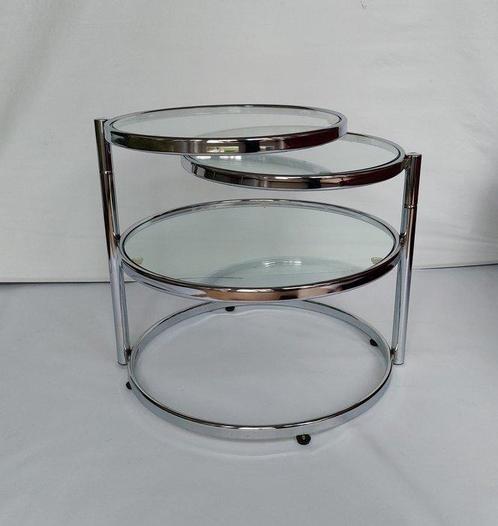 Leitmotiv - Table dappoint - Double pivot - verre/métal, Antiek en Kunst, Antiek | Meubels | Stoelen en Sofa's