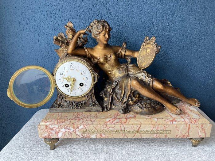 Figurale pendule - Brons, Messing - 1880-1920, Antiek en Kunst, Antiek | Klokken