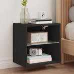 vidaXL Nachtkastje met LEDs wandgemonteerd zwart, Huis en Inrichting, Slaapkamer | Nachtkastjes, Verzenden, Nieuw