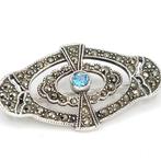 Argent, Argent sterling 925, aquamarine et marcasite -