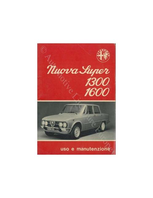 1976 ALFA ROMEO GIULIA NUOVA SUPER 1300 1600, Autos : Divers, Modes d'emploi & Notices d'utilisation