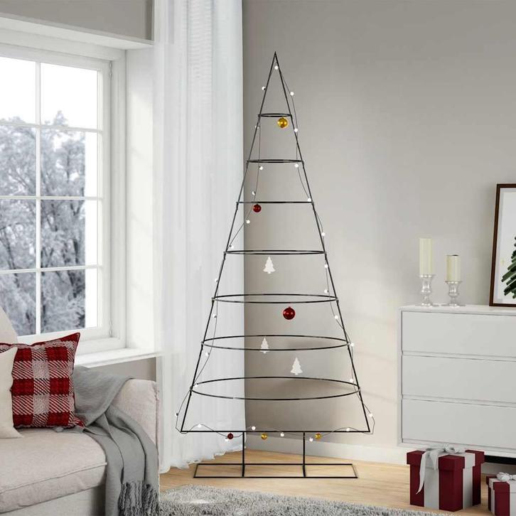 vidaXL Kerstdecoratie kerstboom 210 cm metaal zwart, Diversen, Kerst, Nieuw, Verzenden