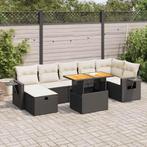 vidaXL Salon de jardin 5 pcs avec coussins noir rÃ©sine, Verzenden, Salons de jardin