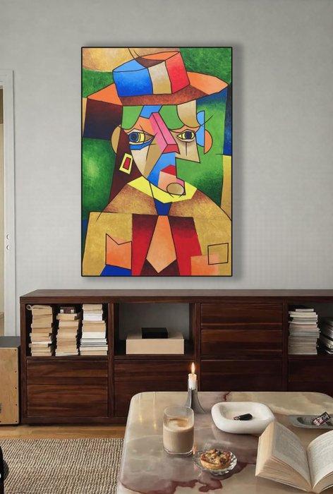 MassRey - Retrato de un Hombre con Sombrero. XL, Antiek en Kunst, Kunst | Schilderijen | Modern