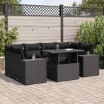 vidaXL Salon de jardin 7 pcs avec coussins noir résine, Jardin & Terrasse, Ensembles de jardin, Verzenden, Neuf, Salons de jardin