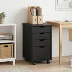 vidaXL Rollende kast met wiel Grijs 34 x 39 x 56 cm Massief, Huis en Inrichting, Kasten | Overige, Verzenden, Nieuw