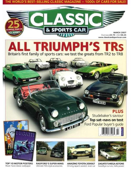 2007 CLASSIC AND SPORTSCAR MAGAZINE (03) MAART ENGELS, Livres, Autos | Brochures & Magazines