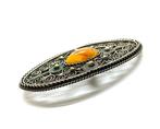 Oude broche met natuurlijk Baltisch amber - Barnsteen -, Verzamelen