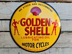 Golden Shell lubrication oil - emaille bord, Verzamelen, Verzenden, Nieuw