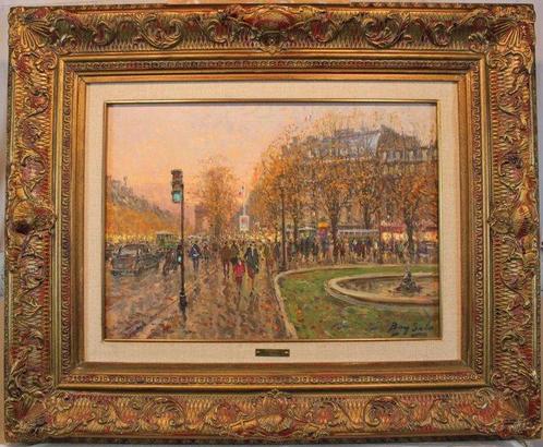 Bay Sala, Juan Bayón Salado (1913-1995) - Les Champs Elysées, Antiek en Kunst, Kunst | Schilderijen | Klassiek