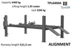 TyreON TPL6400A 4 palen uitlijnhefbrug 6400kg - 5,21m - APK