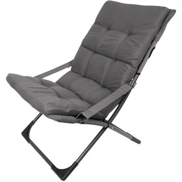 Loungestoel met kussen - grijs - 84 x 63 x 88 cm, Huis en Inrichting, Verzenden, Nieuw