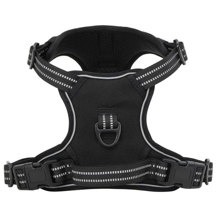 vidaXL Hondentuigje met riem en halsband verstelbaar S zwart, Dieren en Toebehoren, Honden-accessoires, Nieuw, Verzenden