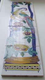 Carreau (4) - 4 pièces de carreaux pilastres colorés avec, Antiquités & Art