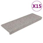 vidaXL Trapmatten zelfklevend 15 st sisal-look 65x21x4cm, Verzenden, Nieuw