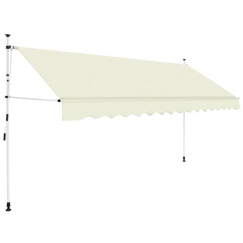 vidaXL Luifel handmatig uittrekbaar 350 cm crème, Jardin & Terrasse, Protection solaire, Envoi