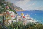 Giuseppe Luongo (1948) - Positano in costiera Amalfitana, Antiek en Kunst, Kunst | Schilderijen | Klassiek