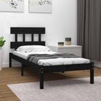 vidaXL Bedframe massief hout zwart 75x190 cm, Huis en Inrichting, Slaapkamer | Bedden, Verzenden, Nieuw