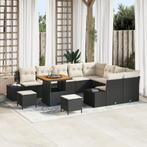 vidaXL 12-delige tuinzetelset met kussens zwart poly rattan, Verzenden, Nieuw