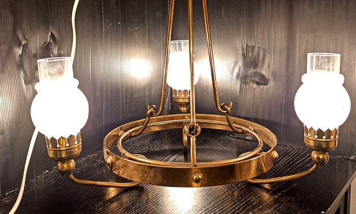 stile art déco, 100 cm - Plafondlamp - Messing, Antiek en Kunst, Curiosa en Brocante