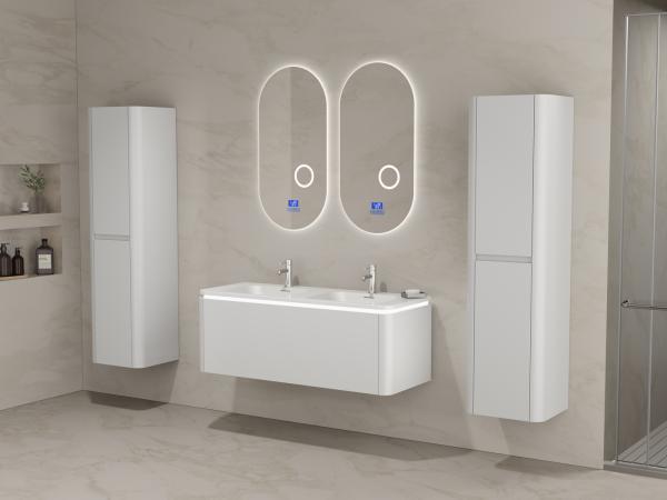 Veiling - 2 persoons 120 cm - Wit - 2 zijkasten, 2 ovale spi, Bricolage & Construction, Sanitaire