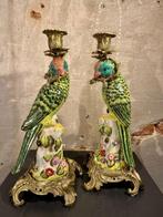 Kaarsenhouder (2) - Porselein, Brons