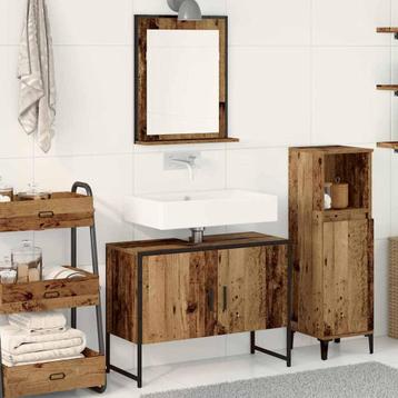 vidaXL Badkamermeubel Set 2 pcs Bruin 80 x 33 x 60 cm, Verzenden