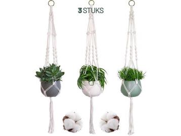 Veiling - Gadgy Plantenhanger Macramé 3 stuks - Hangpot beschikbaar voor biedingen