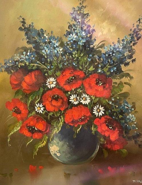 P Paul - Floral Still Life, Antiek en Kunst, Kunst | Schilderijen | Klassiek
