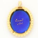 Pendentif - 18 carats Or jaune - email dart, Handtassen en Accessoires