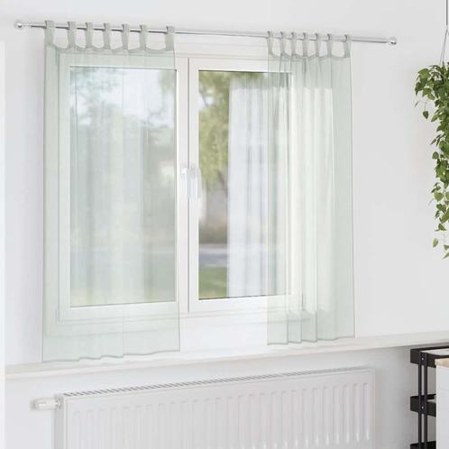 vidaXL Gordijnen voile met lussen 2 st 140x175 cm lichtgrijs, Huis en Inrichting, Stoffering | Gordijnen en Lamellen, Nieuw, Verzenden