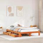 vidaXL Bed met matras massief grenenhout wasbruin 140x190 cm, Huis en Inrichting, Verzenden, Nieuw