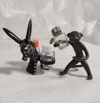 Beeldje - Vintage figurines. Zebra/donkey and monkey with