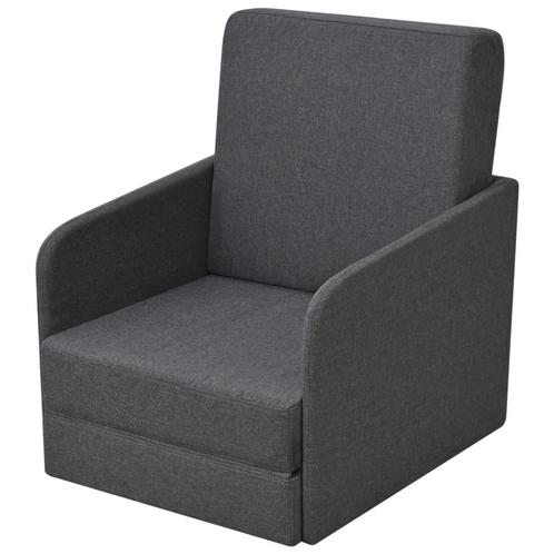 vidaXL Fauteuil convertible gris foncé tissu, Maison & Meubles, Fauteuils, Neuf, Envoi