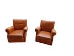 Fauteuil (2) - Cuir - Club cuir camel