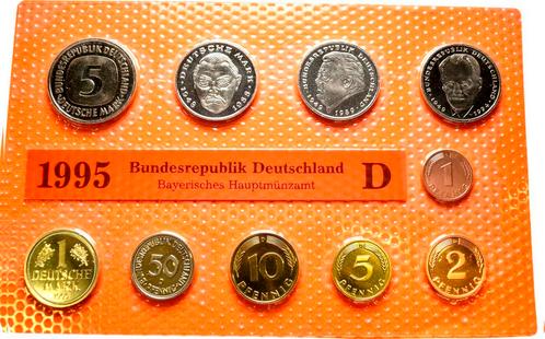 Munten set 1 Pfennig bis 5 Mark 1995 D Brd:, Postzegels en Munten, Munten | Europa | Niet-Euromunten, België, Verzenden