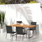 vidaXL Tuinstoelen 4 st staal en textileen zwart, Tuin en Terras, Tuinstoelen, Verzenden, Nieuw