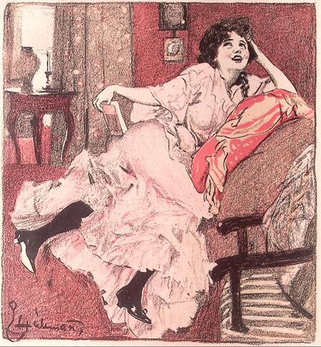 Roze mijmering (lijst optie, Lithos), Antiek en Kunst, Kunst | Litho's en Zeefdrukken, Verzenden