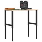 vidaXL Werkbank rechthoekig 100x60x(71,5-98) cm massief, Doe-het-zelf en Bouw, Werkbanken, Verzenden, Nieuw
