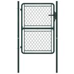 vidaXL Poort 100x150 cm staal groen, Tuin en Terras, Verzenden, Nieuw
