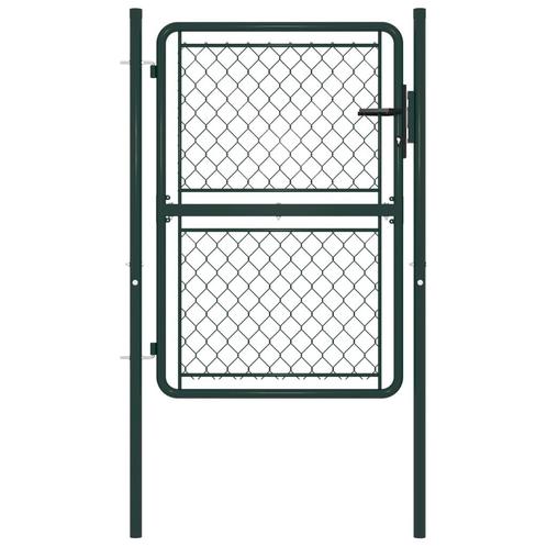vidaXL Poort 100x150 cm staal groen, Tuin en Terras, Tuinpoorten, Nieuw, Verzenden